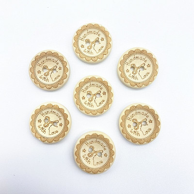 Novi okrugli gumbi od 20 mm s višestrukim uzorcima Gumbi od prirodnog drva Ljubavni spomenar Vjenčani ukrasi Dodaci za šivanje