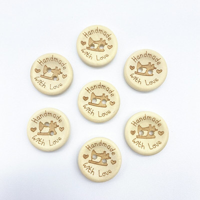 Novi okrugli gumbi od 20 mm s višestrukim uzorcima Gumbi od prirodnog drva Ljubavni spomenar Vjenčani ukrasi Dodaci za šivanje