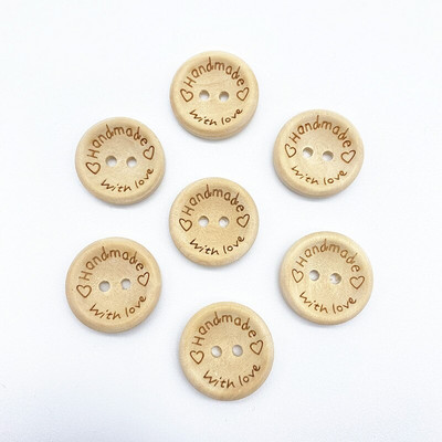 Novi okrugli gumbi od 20 mm s višestrukim uzorcima Gumbi od prirodnog drva Ljubavni spomenar Vjenčani ukrasi Dodaci za šivanje