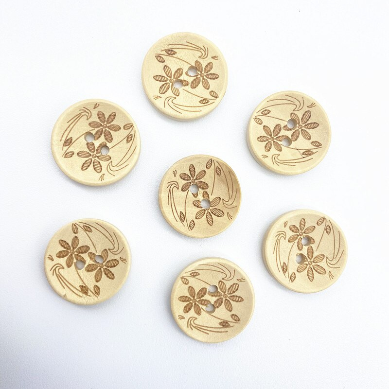 Novi okrugli gumbi od 20 mm s višestrukim uzorcima Gumbi od prirodnog drva Ljubavni spomenar Vjenčani ukrasi Dodaci za šivanje