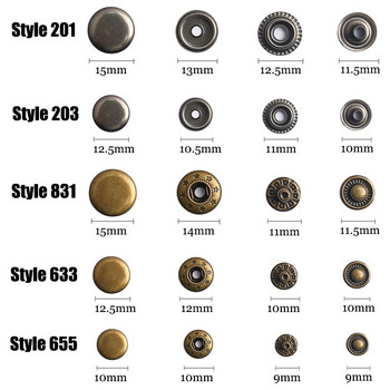 Νέα μεταλλικά κουμπιά κουμπιά Botones Bouton pression με πένσα πίεσης Αξεσουάρ ραπτικής για ρούχα/παλτό/τσάντες/δερμάτινη χειροτεχνία