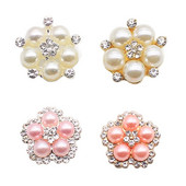 10 tk/partii sulamist pärlitest, lameda põhjaga kivist nööbiga kaunistus DIY käsitsi õmmeldud peen vibujuukseaksessuaarid