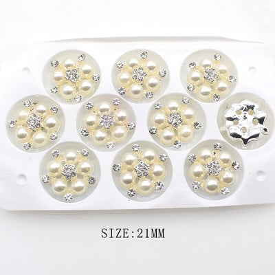 10 tk/partii sulamist pärlitest, lameda põhjaga kivist nööbiga kaunistus DIY käsitsi õmmeldud peen vibujuukseaksessuaarid