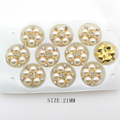 10 tk/partii sulamist pärlitest, lameda põhjaga kivist nööbiga kaunistus DIY käsitsi õmmeldud peen vibujuukseaksessuaarid