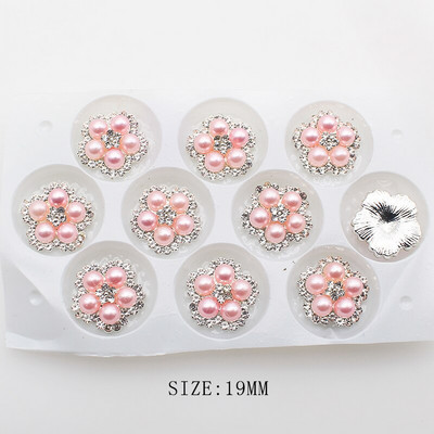 10 tk/partii sulamist pärlitest, lameda põhjaga kivist nööbiga kaunistus DIY käsitsi õmmeldud peen vibujuukseaksessuaarid