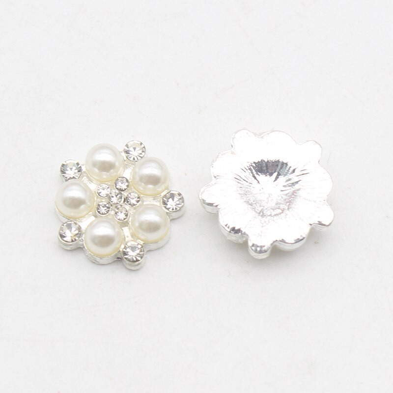 10 tk/partii sulamist pärlitest, lameda põhjaga kivist nööbiga kaunistus DIY käsitsi õmmeldud peen vibujuukseaksessuaarid