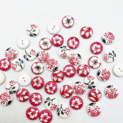 Noi 20 mm O varietate de nasturi circulari din lemn Butoane cu fața zâmbitoare de desene animate pentru decorarea nunții Accesorii de cusut