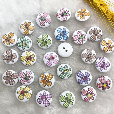 Noi 20 mm O varietate de nasturi circulari din lemn Butoane cu fața zâmbitoare de desene animate pentru decorarea nunții Accesorii de cusut