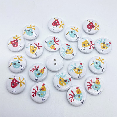 Noi 20 mm O varietate de nasturi circulari din lemn Butoane cu fața zâmbitoare de desene animate pentru decorarea nunții Accesorii de cusut