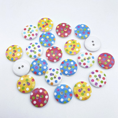 Noi 20 mm O varietate de nasturi circulari din lemn Butoane cu fața zâmbitoare de desene animate pentru decorarea nunții Accesorii de cusut