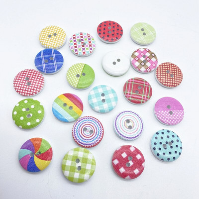 Noi 20 mm O varietate de nasturi circulari din lemn Butoane cu fața zâmbitoare de desene animate pentru decorarea nunții Accesorii de cusut