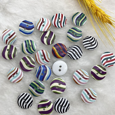 Noi 20 mm O varietate de nasturi circulari din lemn Butoane cu fața zâmbitoare de desene animate pentru decorarea nunții Accesorii de cusut