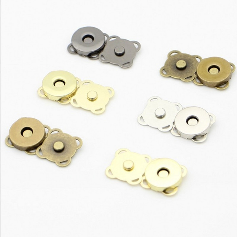 5 Σετ τετράγωνα μεταλλικά κουμπιά Μαγνητικό πορτοφόλι με κουμπώματα/Κλείσιμο για τσάντα τσάντα 20x20mm