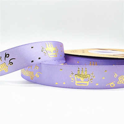 5 jardi 20 mm õnne sünnipäevaks trükkimine polüesterlint käsitsi valmistatud disainiga sünnipäevakaunistuseks kingituste pakkimiseks