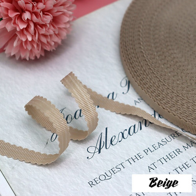 3/8" 10 mm 10 jardi õõnes servad Grosgrain riba lint peapael Juuksepael Käsitsi valmistatud käsitöö küpsetamine kinkekarbi ümbris pakkimismaterjal