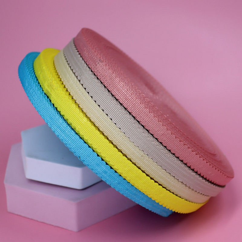 3/8" 10 mm 10 jardi õõnes servad Grosgrain riba lint peapael Juuksepael Käsitsi valmistatud käsitöö küpsetamine kinkekarbi ümbris pakkimismaterjal