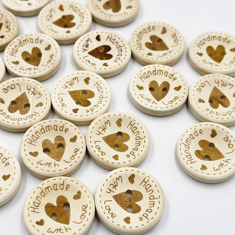 50tk 15mm/20mm/25mm Süda Puidust Nööbid Õmblemine Scrapbooking Kingitus Käsitöö Kodu Rõivad Dekoor Puidust Dekoratiivne Käsitsi valmistatud WB875
