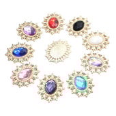 Vruća rasprodaja, 10 komada 25*28 mm modni akrilni metalni gumbi s rubom latica za zanatski pribor za šivanje DIY ručno izrađena ukrasna odjeća