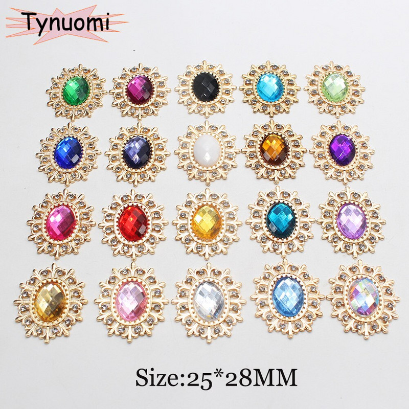 Vruća rasprodaja, 10 komada 25*28 mm modni akrilni metalni gumbi s rubom latica za zanatski pribor za šivanje DIY ručno izrađena ukrasna odjeća