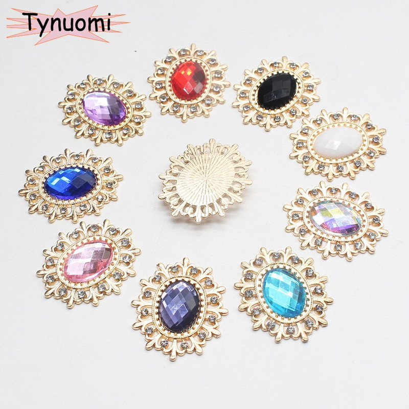 Vruća rasprodaja, 10 komada 25*28 mm modni akrilni metalni gumbi s rubom latica za zanatski pribor za šivanje DIY ručno izrađena ukrasna odjeća