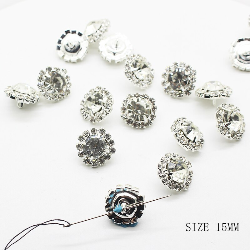 Uus kuum müük 10 tk hõbemetallist inkrusteeritud sulamist kristallist nööbid särk õmmeldud nööbid ehted õmblusnööbid pühadekaunistused