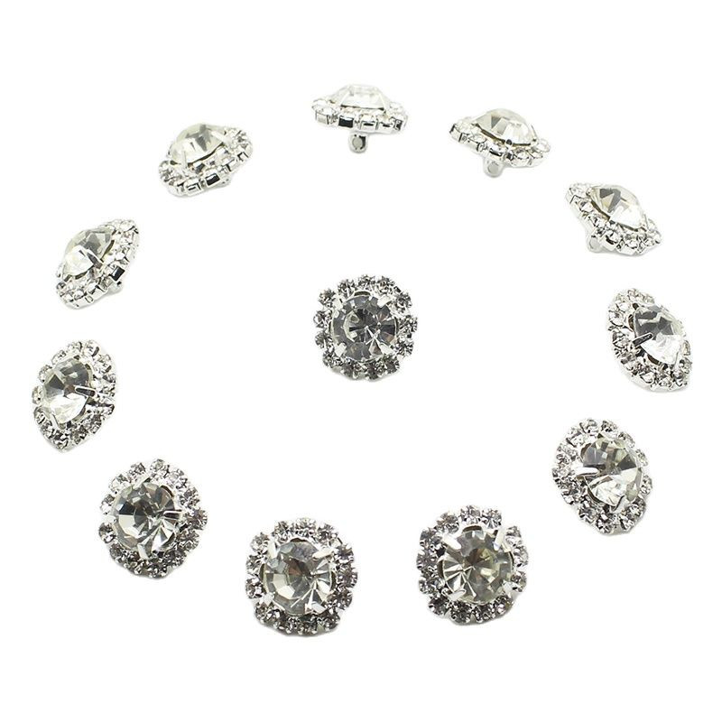 Uus kuum müük 10 tk hõbemetallist inkrusteeritud sulamist kristallist nööbid särk õmmeldud nööbid ehted õmblusnööbid pühadekaunistused