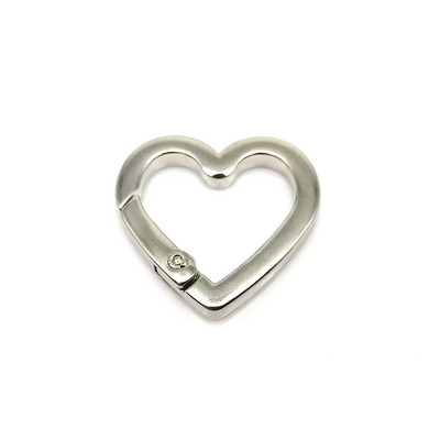 Σχήμα καρδιάς Ανοιξιάτικη πύλη O Δαχτυλίδι Ανοιγόμενη δερμάτινη τσάντα τσάντα λουράκι αγκράφα Σύνδεση μπρελόκ Κρεμαστό μπρελόκ με κούμπωμα κούμπωμα