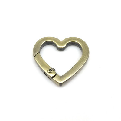 Σχήμα καρδιάς Ανοιξιάτικη πύλη O Δαχτυλίδι Ανοιγόμενη δερμάτινη τσάντα τσάντα λουράκι αγκράφα Σύνδεση μπρελόκ Κρεμαστό μπρελόκ με κούμπωμα κούμπωμα