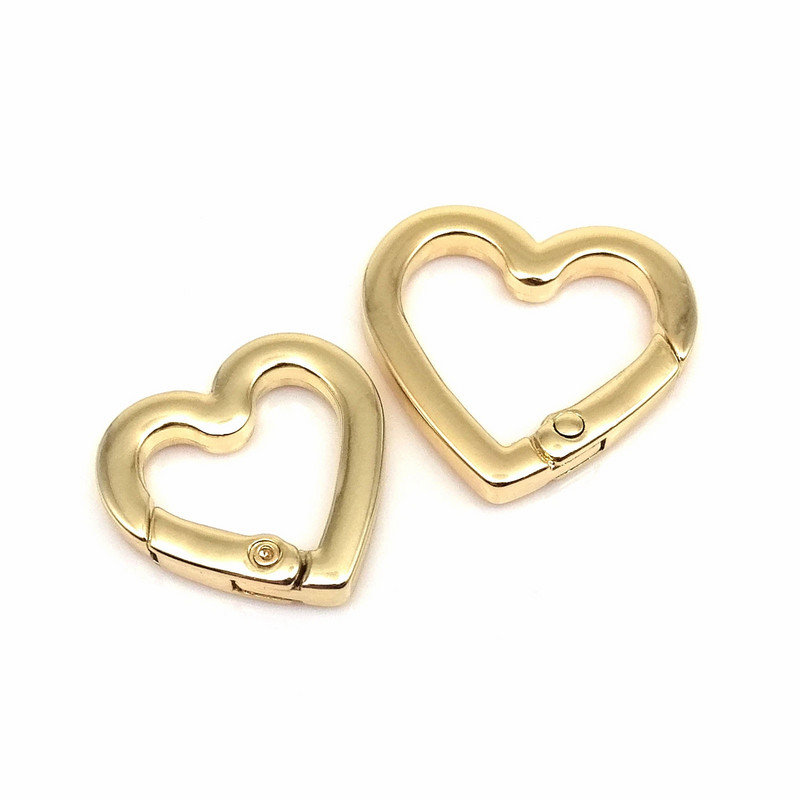 Σχήμα καρδιάς Ανοιξιάτικη πύλη O Δαχτυλίδι Ανοιγόμενη δερμάτινη τσάντα τσάντα λουράκι αγκράφα Σύνδεση μπρελόκ Κρεμαστό μπρελόκ με κούμπωμα κούμπωμα