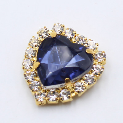 10 τεμάχια/Παρτίδα Χρυσά κουμπιά με στρας καρδιές ροδάκινου, ακρυλικά διακοσμητικά DIY Πολύχρωμα ραπτικά αξεσουάρ χειροτεχνίας