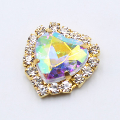 10 τεμάχια/Παρτίδα Χρυσά κουμπιά με στρας καρδιές ροδάκινου, ακρυλικά διακοσμητικά DIY Πολύχρωμα ραπτικά αξεσουάρ χειροτεχνίας