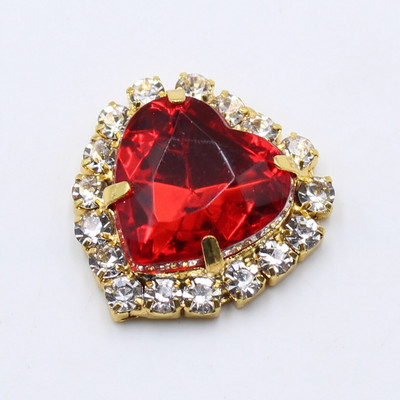 10 τεμάχια/Παρτίδα Χρυσά κουμπιά με στρας καρδιές ροδάκινου, ακρυλικά διακοσμητικά DIY Πολύχρωμα ραπτικά αξεσουάρ χειροτεχνίας