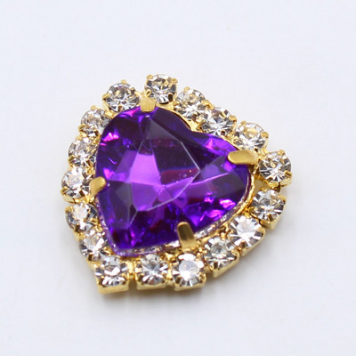 10 τεμάχια/Παρτίδα Χρυσά κουμπιά με στρας καρδιές ροδάκινου, ακρυλικά διακοσμητικά DIY Πολύχρωμα ραπτικά αξεσουάρ χειροτεχνίας