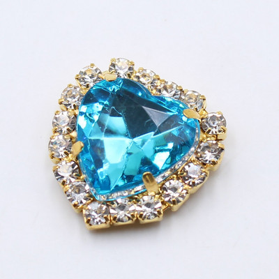 10 τεμάχια/Παρτίδα Χρυσά κουμπιά με στρας καρδιές ροδάκινου, ακρυλικά διακοσμητικά DIY Πολύχρωμα ραπτικά αξεσουάρ χειροτεχνίας