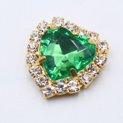 10 τεμάχια/Παρτίδα Χρυσά κουμπιά με στρας καρδιές ροδάκινου, ακρυλικά διακοσμητικά DIY Πολύχρωμα ραπτικά αξεσουάρ χειροτεχνίας