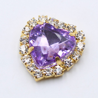 10 τεμάχια/Παρτίδα Χρυσά κουμπιά με στρας καρδιές ροδάκινου, ακρυλικά διακοσμητικά DIY Πολύχρωμα ραπτικά αξεσουάρ χειροτεχνίας