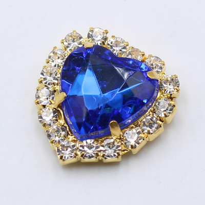 10 τεμάχια/Παρτίδα Χρυσά κουμπιά με στρας καρδιές ροδάκινου, ακρυλικά διακοσμητικά DIY Πολύχρωμα ραπτικά αξεσουάρ χειροτεχνίας