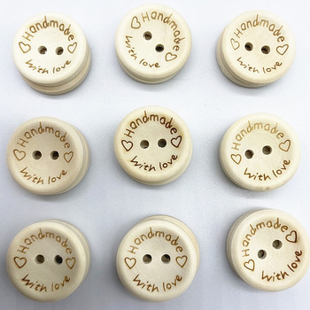 Нови 15 mm/20 mm/25 mm естествени цветни дървени копчета, ръчно изработени букви, любовни изрезки за сватбен декор, шевни аксесоари