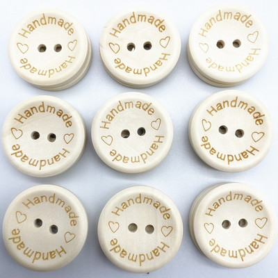 Νέο 15mm/20mm/25mm Φυσικό Χρώμα Ξύλινα κουμπιά Χειροποίητο Letter Love Scrapbooking για Αξεσουάρ ραπτικής διακόσμησης γάμου