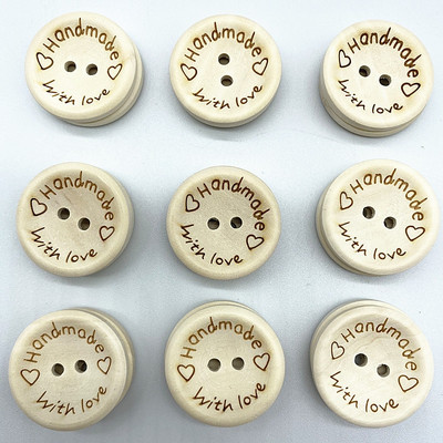 Νέο 15mm/20mm/25mm Φυσικό Χρώμα Ξύλινα κουμπιά Χειροποίητο Letter Love Scrapbooking για Αξεσουάρ ραπτικής διακόσμησης γάμου