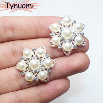 10 бр. 29 мм нови копчета за облекло с цветя от метални перли и кристали, Направи си сам ръчно шиене на декоративни бижута, аксесоари, занаяти