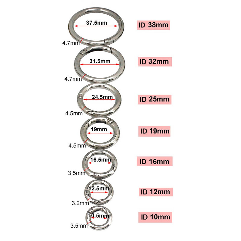 Metaliniai spyruokliniai vartai O žiedas atidaromas raktų pakabukas odinis rankdarbių krepšio diržo sagtis gaidukas užsegimo segtuko jungtis „pasidaryk pats“ priedas