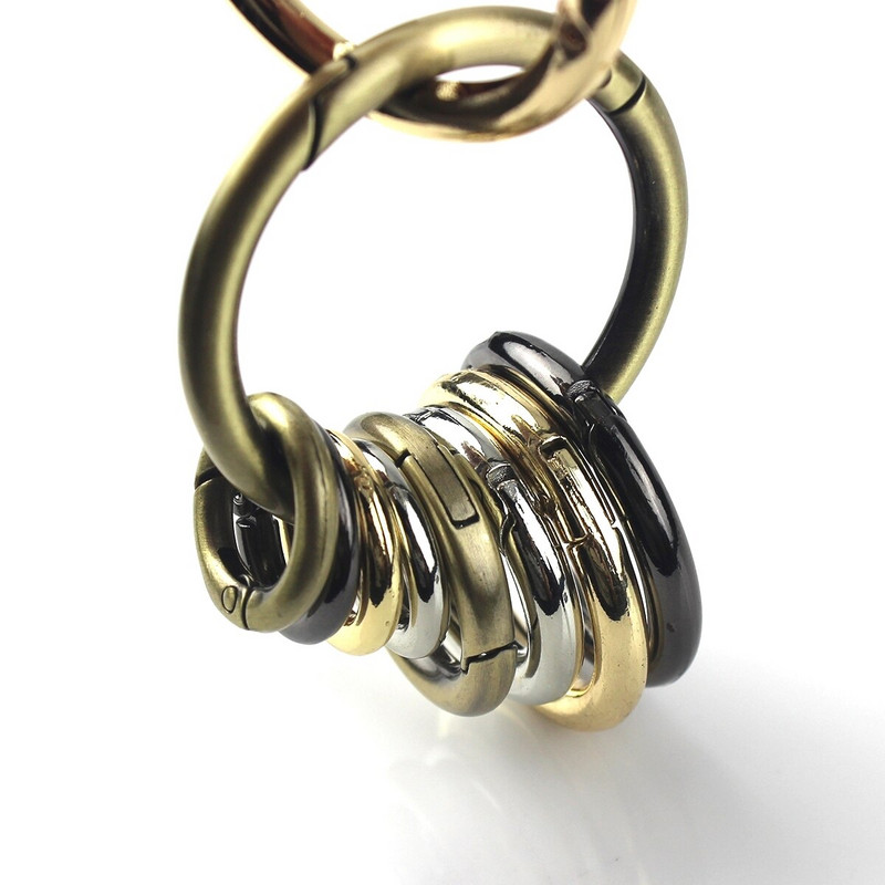 Metaliniai spyruokliniai vartai O žiedas atidaromas raktų pakabukas odinis rankdarbių krepšio diržo sagtis gaidukas užsegimo segtuko jungtis „pasidaryk pats“ priedas