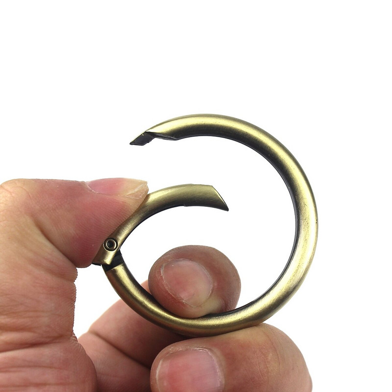 Metaliniai spyruokliniai vartai O žiedas atidaromas raktų pakabukas odinis rankdarbių krepšio diržo sagtis gaidukas užsegimo segtuko jungtis „pasidaryk pats“ priedas