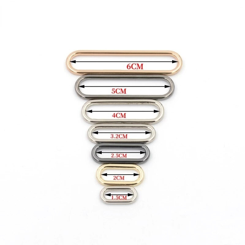 10 tk Meetee 15mm-60mm O Ring õmblusteta ovaalsed metallpandlad kingadele käekotile munanupp riistvara pagasi tarvikud