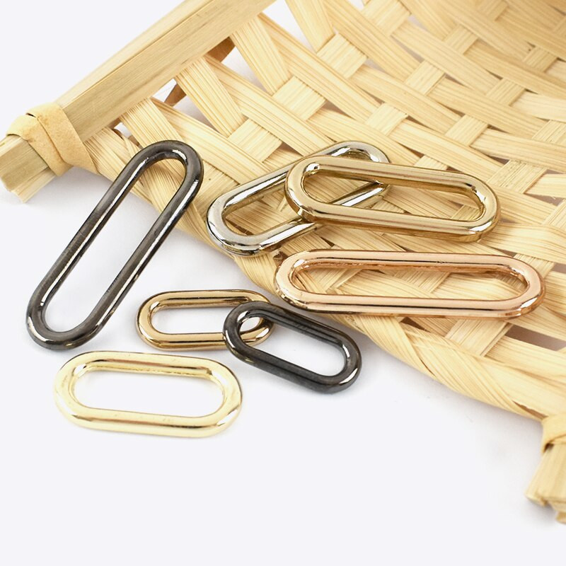 10 tk Meetee 15mm-60mm O Ring õmblusteta ovaalsed metallpandlad kingadele käekotile munanupp riistvara pagasi tarvikud