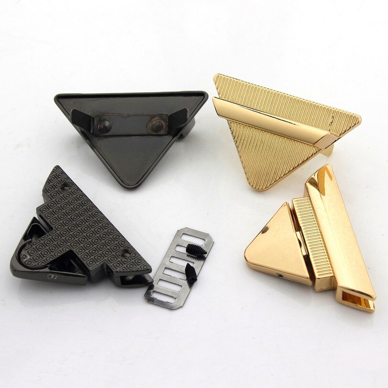 1kom Metalni trokut Press Lock Modni prekidač Brava za DIY torbicu Torbica Torbica Prtljaga Hardver Zatvaranje torbe Dijelovi Dodaci