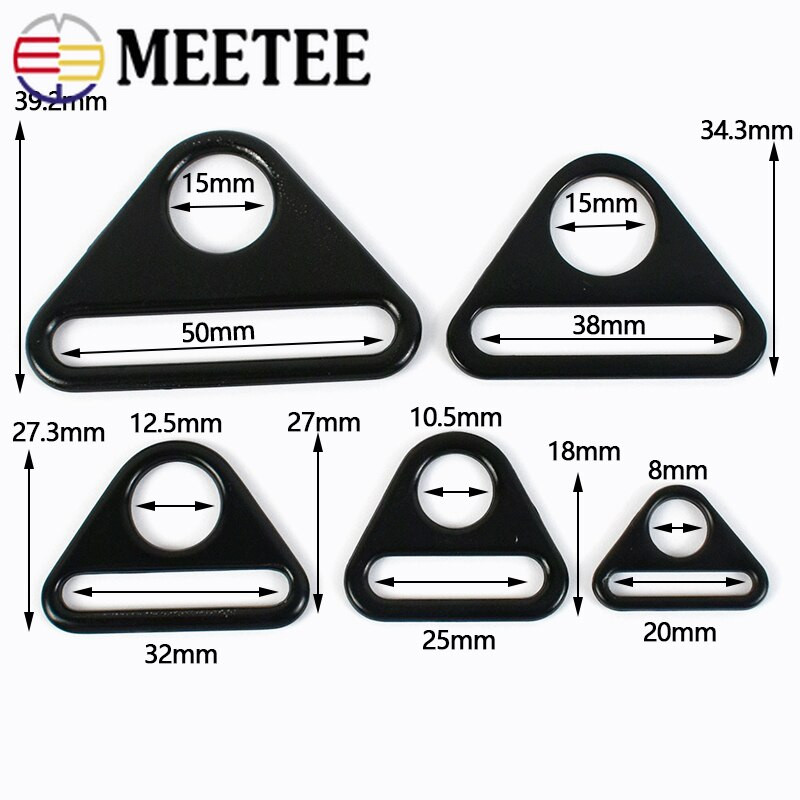 Meetee 10 buc. Catarame metalice de 20-50 mm pentru cureaua curelei Reglarea cataramei curelei Inchidere pentru bikini Inel metalic pentru geanta DIY Accesorii hardware