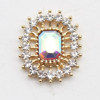 Nauji 10 vnt/partija 17 * 20 mm lydinio stačiakampio stiklo Kalnų krištolas plokščio dugno mygtukų dekoravimas „pasidaryk pats“ plaukų segtuko papuošalų papuošalų priedai