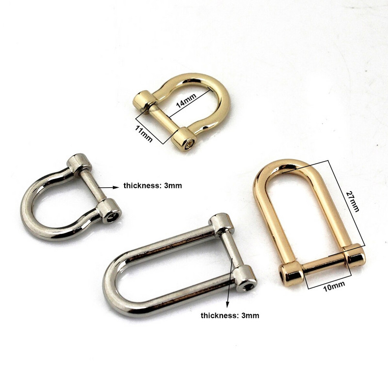 1db ötvözött kapcsok karabiner D masni kengyel bőr vászon táska öv távtartó kulcstartó kulcstartó kampó csavaros csatlakozás csatlakozó csat